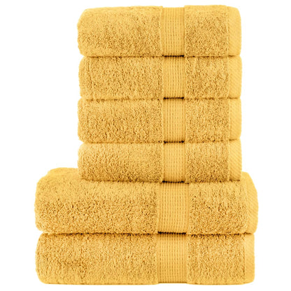 6 Piece Premium Towel Set SOLUND Gold 600 gsm