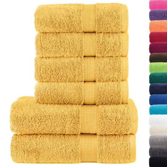 6 Piece Premium Towel Set SOLUND Gold 600 gsm
