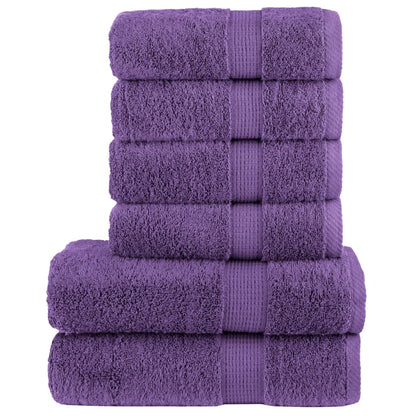 6 Piece Premium Towel Set SOLUND Purple 600 gsm