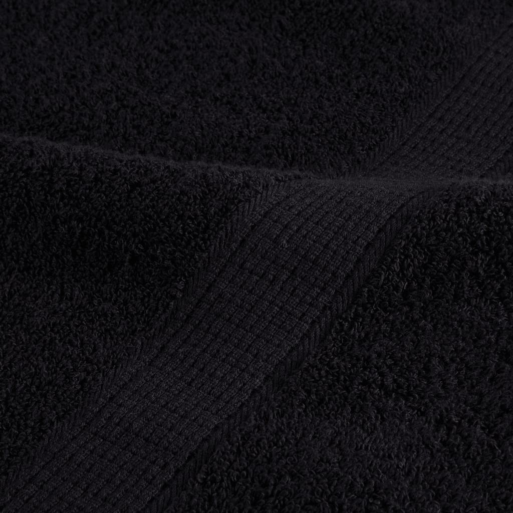 6 Piece Premium Towel Set SOLUND Black 600 gsm