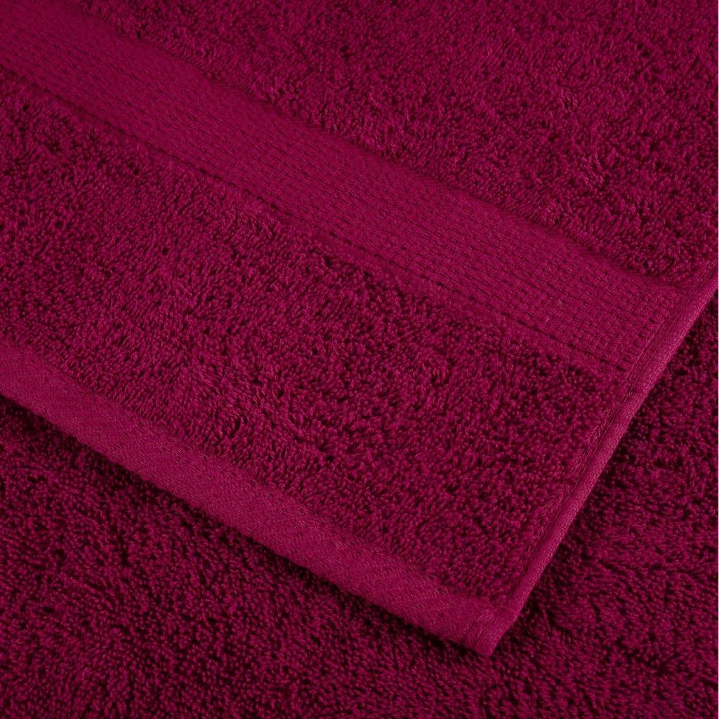 12 Piece Premium Towel Set SOLUND Bordeaux 600 gsm