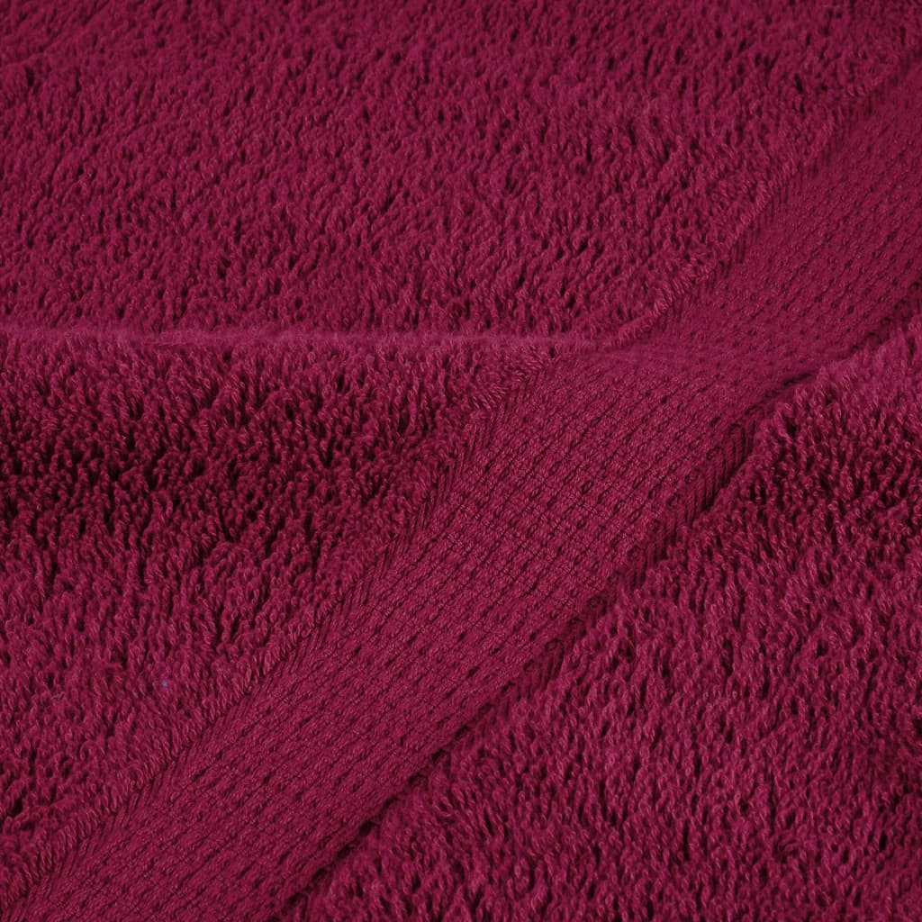 12 Piece Premium Towel Set SOLUND Bordeaux 600 gsm