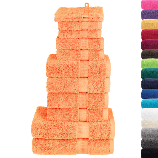 12 Piece Premium Towel Set SOLUND Orange 600 gsm