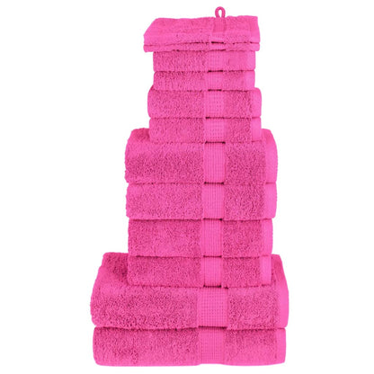 12 Piece Premium Towel Set SOLUND Pink 600 gsm