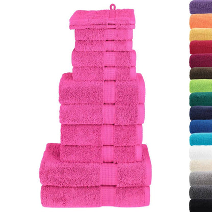 12 Piece Premium Towel Set SOLUND Pink 600 gsm