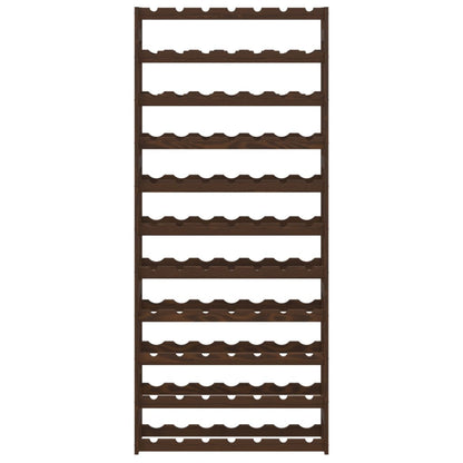 Wine Rack for 77 Bottles Brown Solid Wood Pine