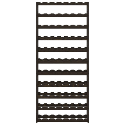 Wine Rack for 77 Bottles Black Solid Wood Pine