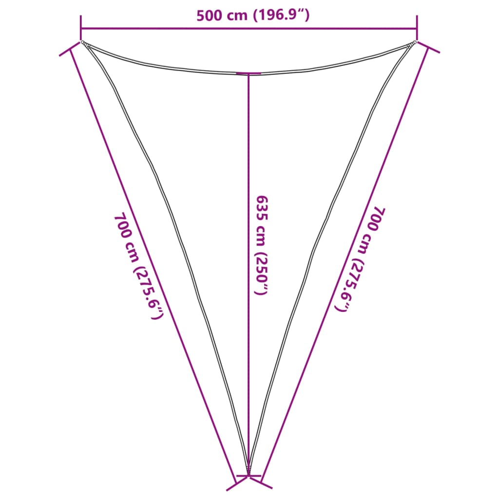 Sun Shade Sail Sand 5x7x7 m 100% Polyester Oxford