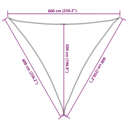 Sun Shade Sail Sand 6x6x6 m 100% Polyester Oxford