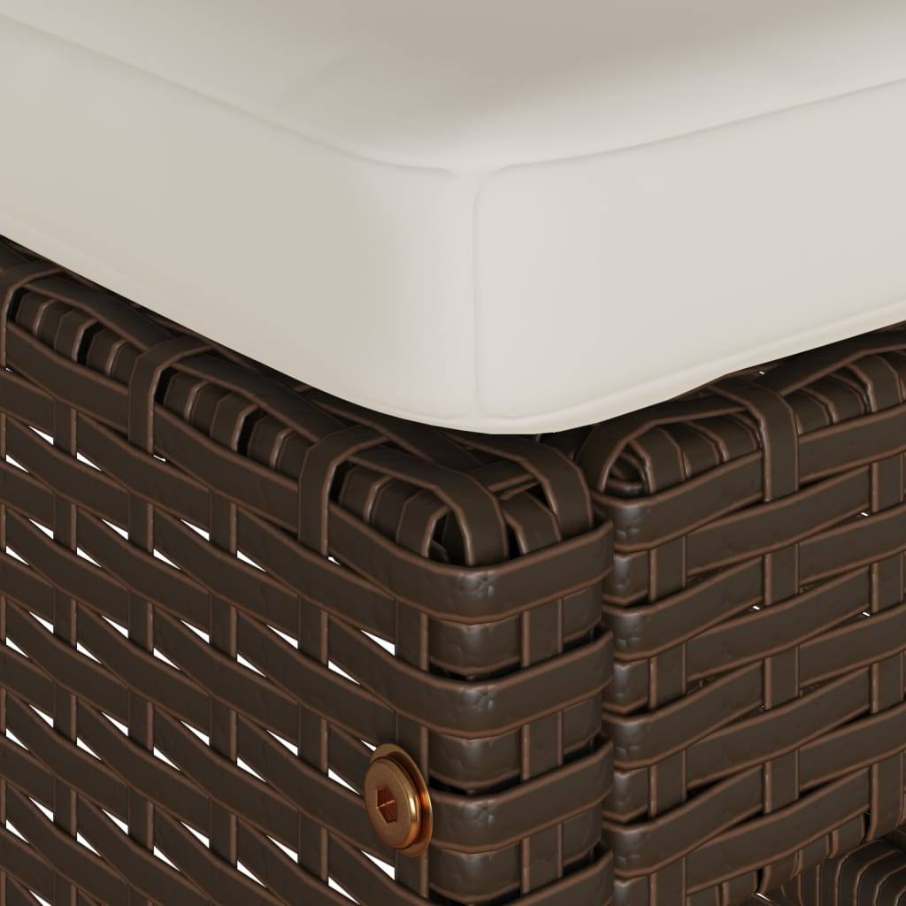 Garden Bar Stools with Cushions 6 pcs Brown Poly Rattan