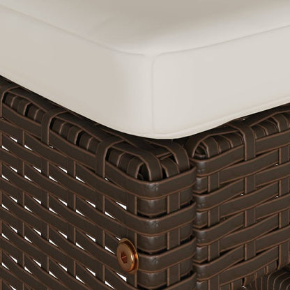 Garden Bar Stools with Cushions 6 pcs Brown Poly Rattan