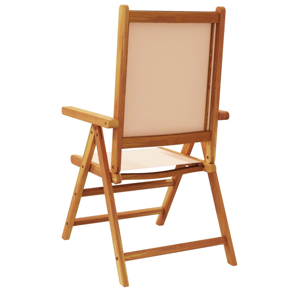 Garden Chairs 2 pcs Beige Solid Wood Acacia and Fabric