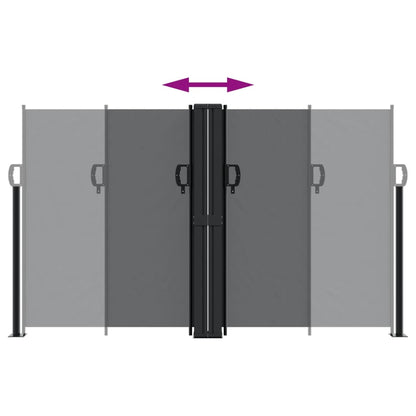 Retractable Side Awning Black 140x600 cm