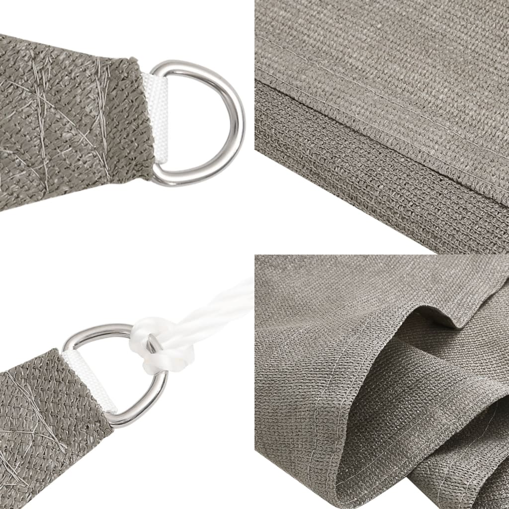 Sunshade Sail 160 g/m² Triangular Light Grey 2.5x2.5x3.5 m HDPE