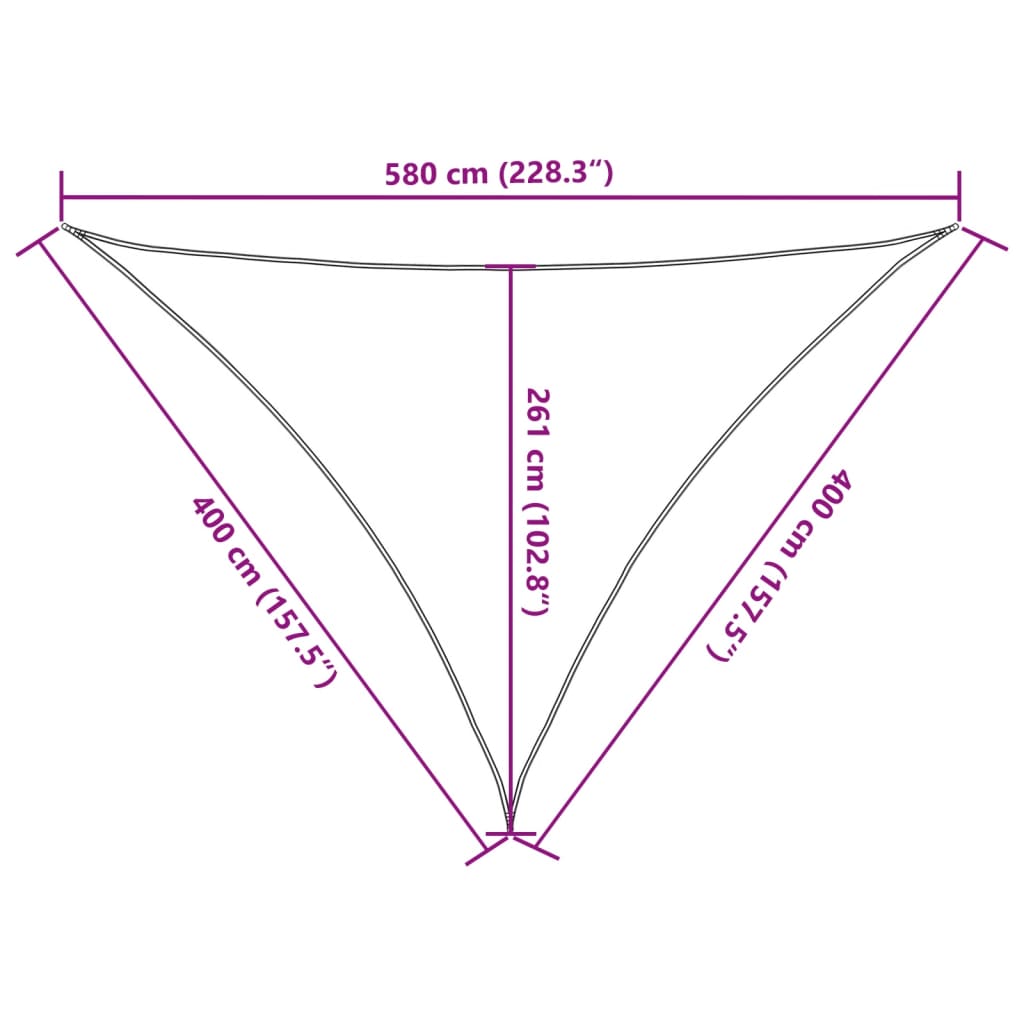 Sunshade Sail 160 g/m² Triangular Light Grey 4x4x5.8 m HDPE