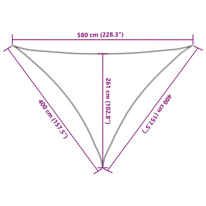 Sunshade Sail 160 g/m² Triangular Light Grey 4x4x5.8 m HDPE