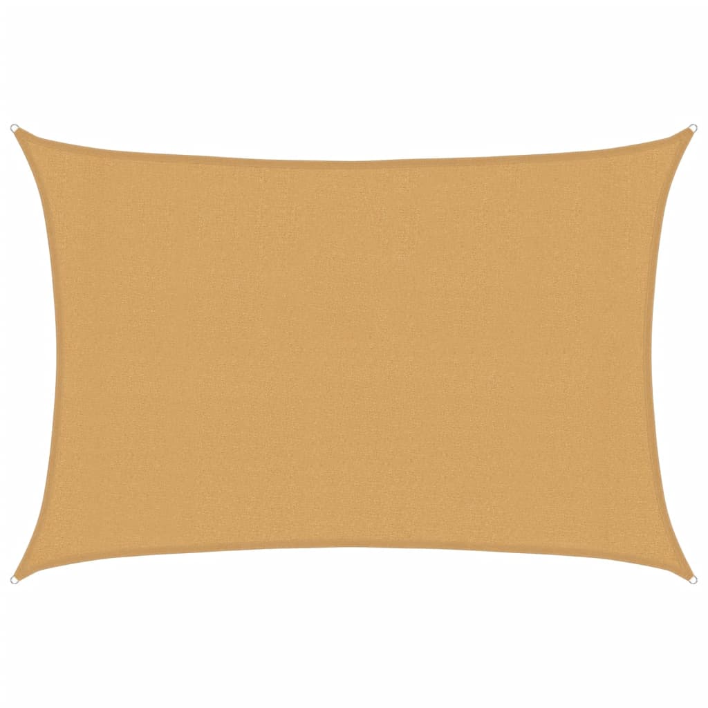Sunshade Sail 160 g/m² Rectangular Sand 3x4 m HDPE