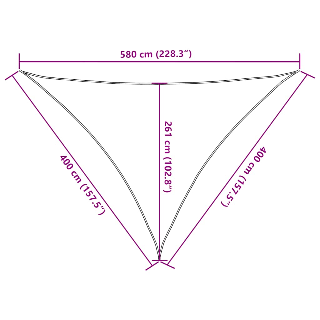 Sunshade Sail 160 g/m² Triangular Sand 4x4x5.8 m HDPE