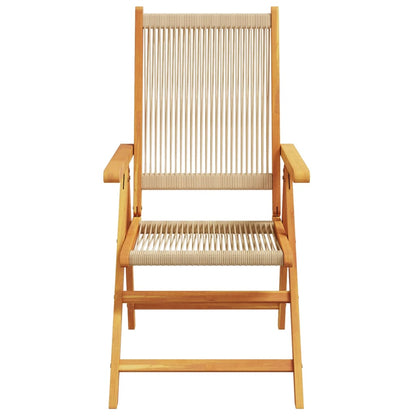 Reclining Garden Chairs 6 pcs Beige Solid Wood Acacia