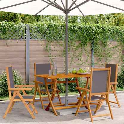 Reclining Garden Chairs 4 pcs Anthracite Fabric and Solid Wood
