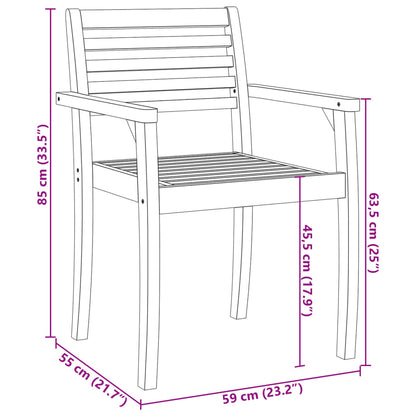 Garden Chairs 8 pcs 59x55x85 cm Solid Wood Acacia