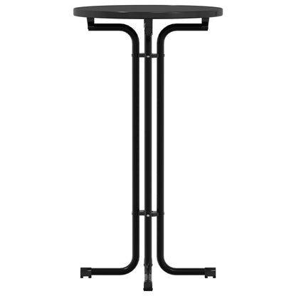 Dining Table Black Ø60x110 cm Engineered Wood and Steel