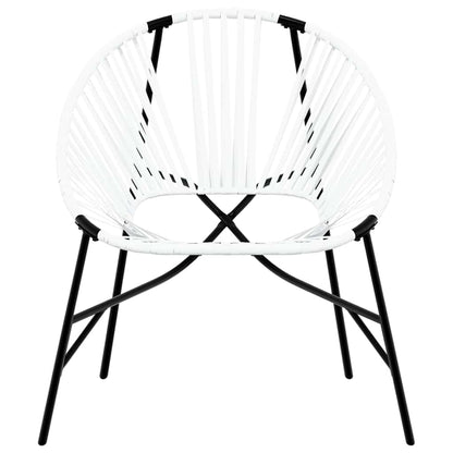 Garden Egg Chair Black and White Poly Rattan
