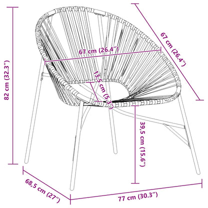 Garden Egg Chair Black and White Poly Rattan