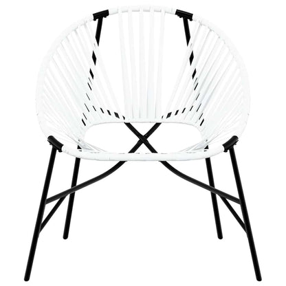 Garden Chair Set 3 pcs Black and White Poly Rattan