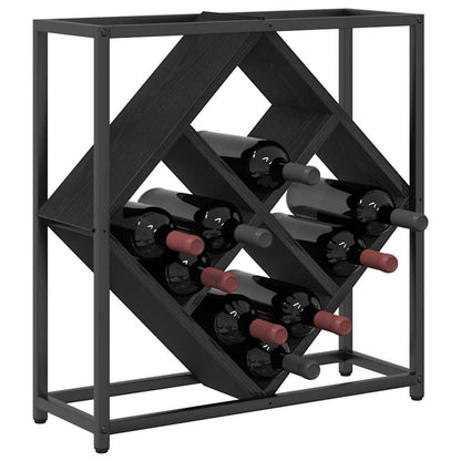 Wine Rack Black Oak 51x18x52,5 cm Engineered Wood