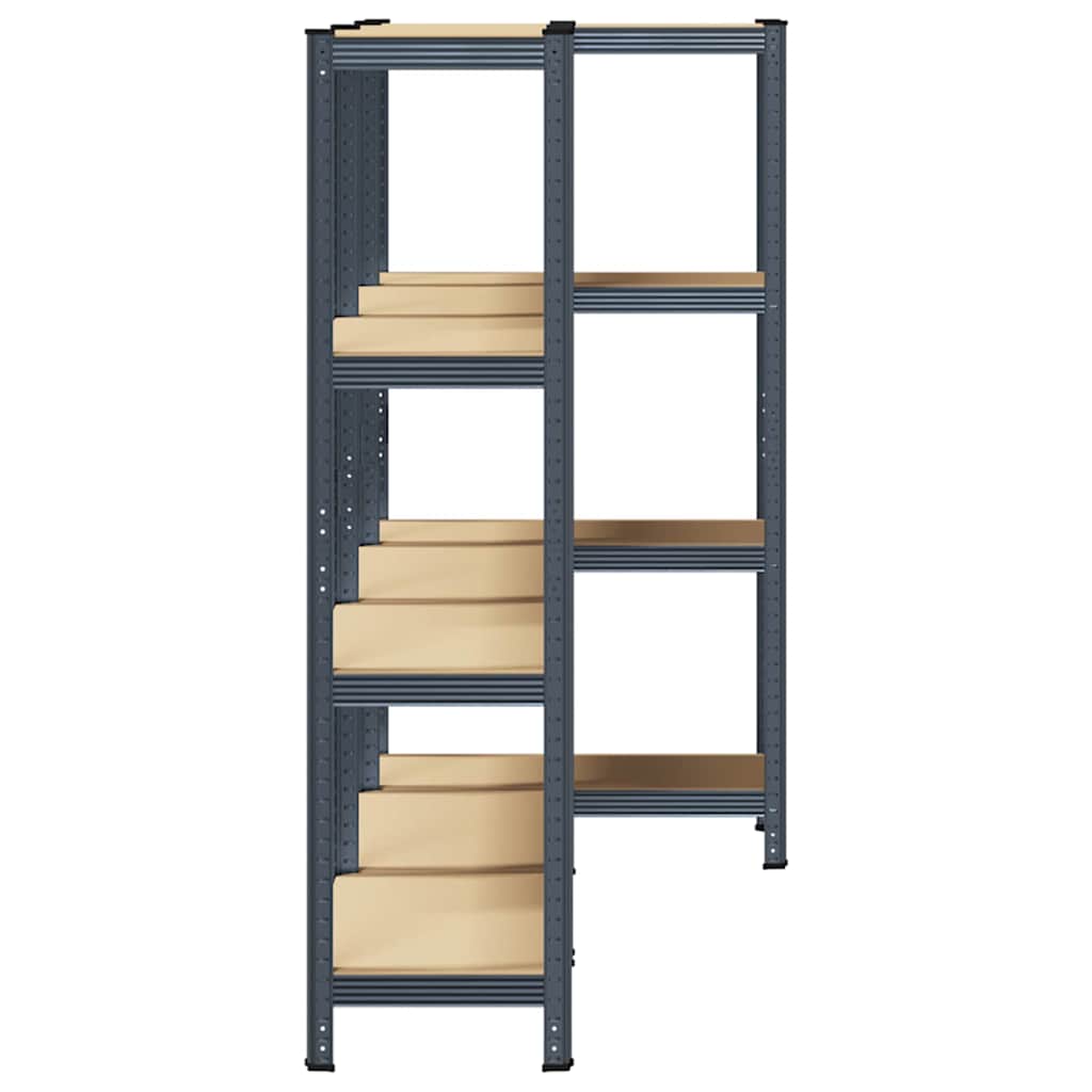 4-Layer Storage Shelves 3 pcs Anthracite Steel&Engineered Wood