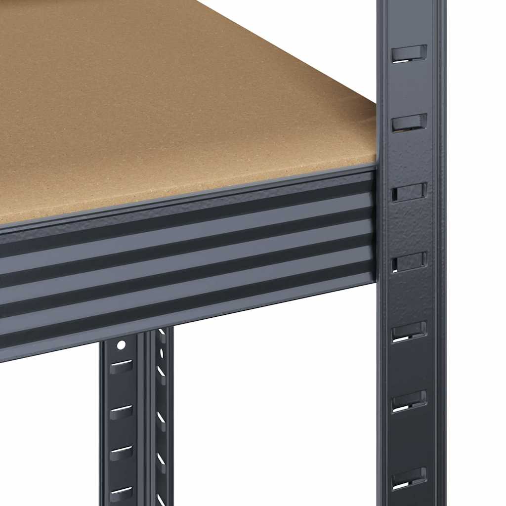 4-Layer Storage Shelves 3 pcs Anthracite Steel&Engineered Wood