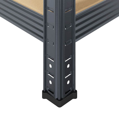 4-Layer Storage Shelves 3 pcs Anthracite Steel&Engineered Wood