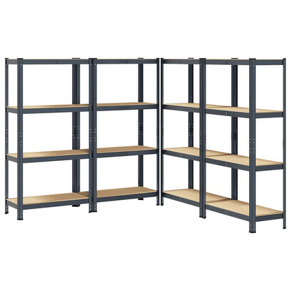 4-Layer Storage Shelves 4 pcs Anthracite Steel&Engineered Wood