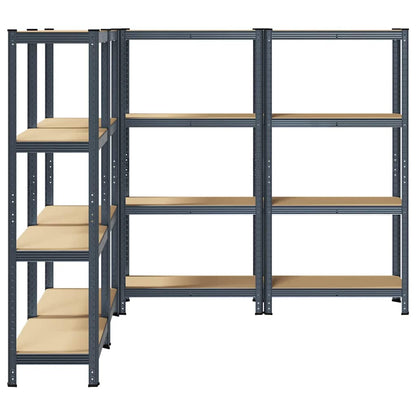 4-Layer Storage Shelves 4 pcs Anthracite Steel&Engineered Wood