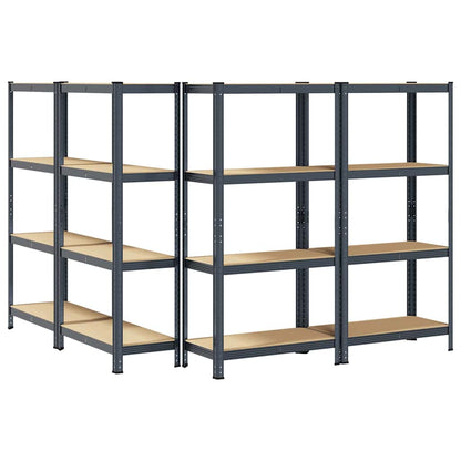 4-Layer Storage Shelves 4 pcs Anthracite Steel&Engineered Wood