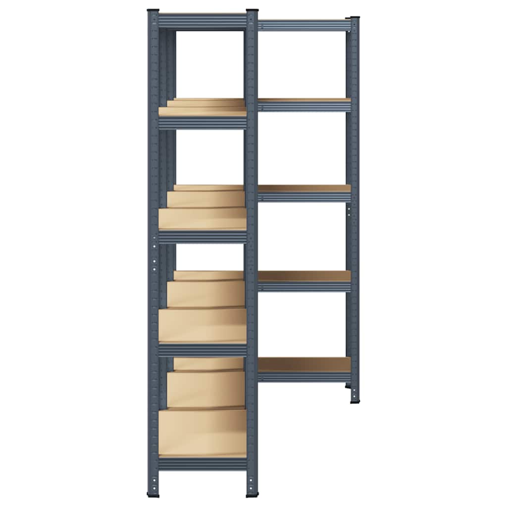 5-Layer Storage Shelves 3 pcs Anthracite Steel&Engineered Wood