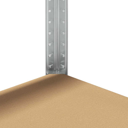 5-Layer Heavy-duty Shelves 2 pcs Silver Steel&Engineered Wood