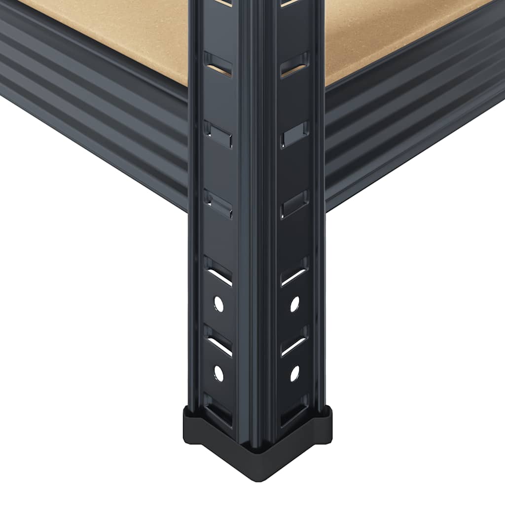 5-Layer Heavy-duty Shelves 3 pcs Anthracite Steel&Engineered Wood