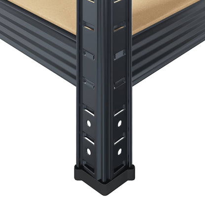 5-Layer Heavy-duty Shelves 3 pcs Anthracite Steel&Engineered Wood
