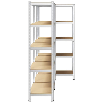 5-Layer Storage Shelves 3 pcs Silver Steel&Engineered Wood