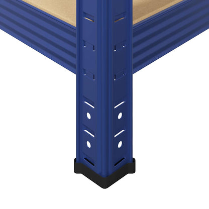 2 Piece 5-Layer Shelves Set Blue Steel&Engineered Wood