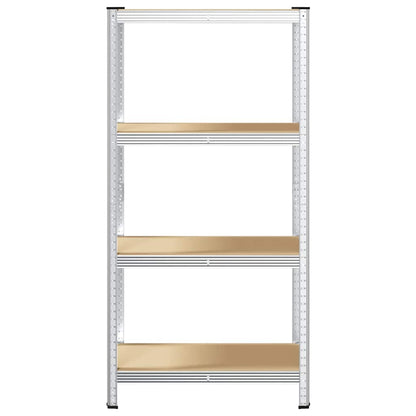 4-Layer Storage Shelf Silver Steel&Engineered Wood
