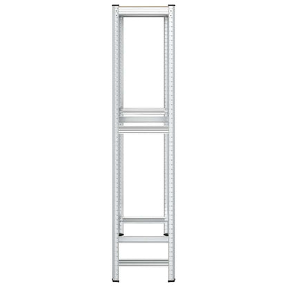 2-Layer Tyre Shelf Silver 110x40x180 cm Steel&Engineered Wood