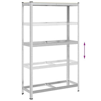 2-Layer Tyre Shelf Silver 110x40x180 cm Steel&Engineered Wood