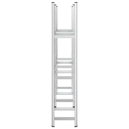 3-Layer Tyre Shelves 2 pcs Silver 110x40x200 cm Steel
