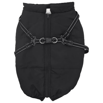 Dog Coat with Harness Waterproof Reflective Black 5XL