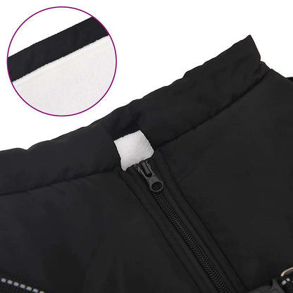 Dog Coat with Harness Waterproof Reflective Black 5XL