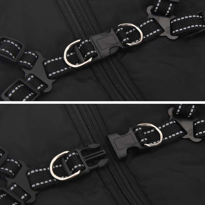 Dog Coat with Harness Waterproof Reflective Black 5XL