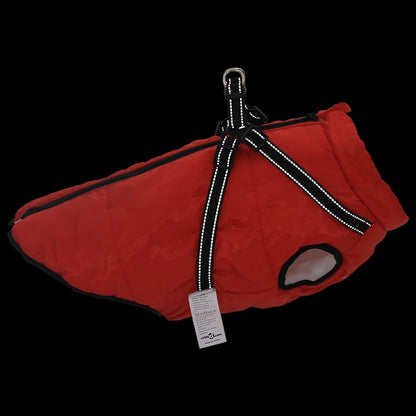 Dog Coat with Harness Waterproof Reflective Red 6XL